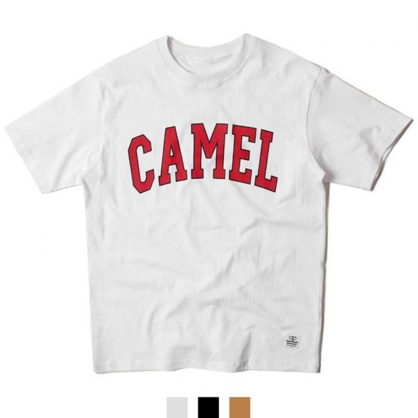 Dch 남녀공용 CAMEL 프린팅 라운드넥 티셔츠