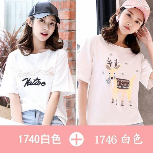 [해외]Dch 2018 여성 기본 여름 반팔 티 티셔츠 셔츠 남방 스타일