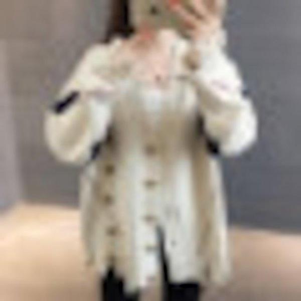 [해외]Dch 2018 봄 학생 구멍 스웨터 니트 여성 야생 긴 섹션 니트 카디건 여성 자켓 바람막이