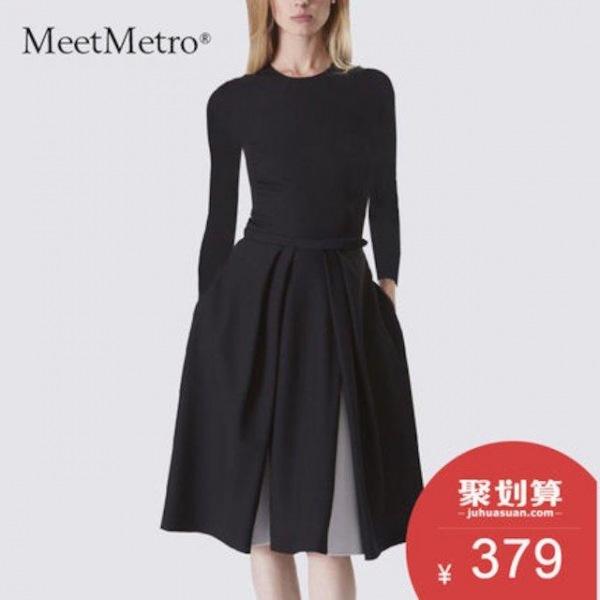 [해외]Dch 2018 검은 드레스 원피스 봄 여성 패션 슬림 얇은 긴 헵번 검은 드레스 원피스