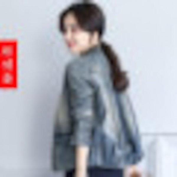 [해외]Dch 2018 화려한 봄과 가을 데님 여성 짧은 야생 외투 학생 톱 자켓 바람막이