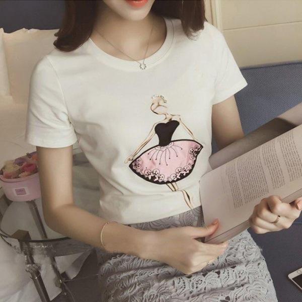 [해외]Dch 2018 여성 여름 슬림핏 반팔티 티셔츠 티 셔츠