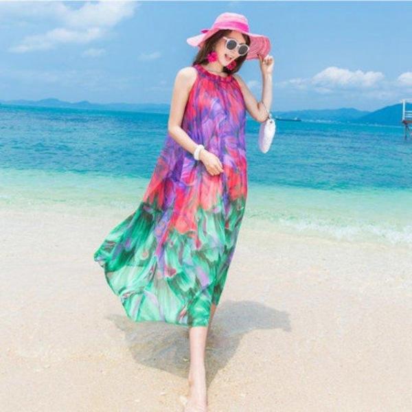[해외]Dch 2018 여름 해변 비치 쉬폰 롱원피스 비치드레스 원피스 태국풍 드레스 원피스