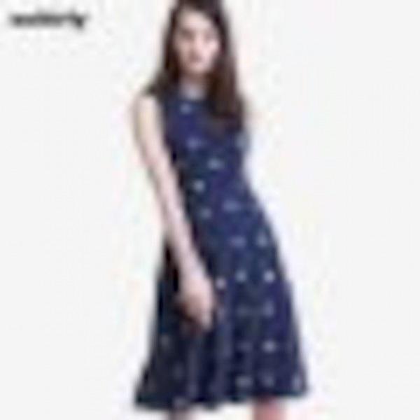 [해외]Dch 2018 여성 가을 꽃 문양 시폰 쉬폰민소매 드레스 원피스