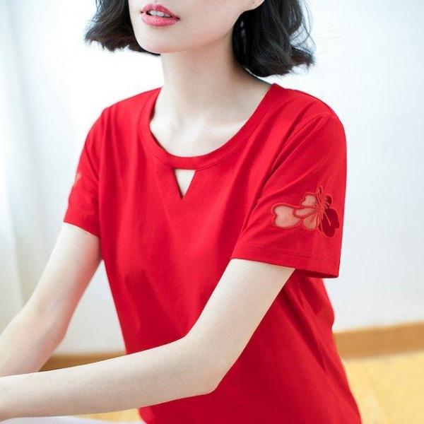 [해외]Dch 2018 여성 포인트 여름 반팔티 티셔츠 티 셔츠 최신상
