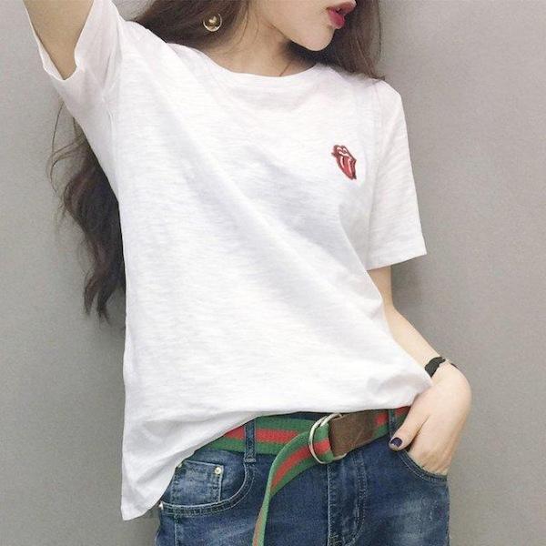 [해외]Dch 2018 여성 기본 얇은 반팔티 티셔츠 티 셔츠