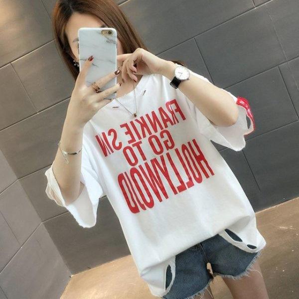 [해외]Dch 2018 여성 기본 프린팅 여름 반팔티 티셔츠 티 셔츠