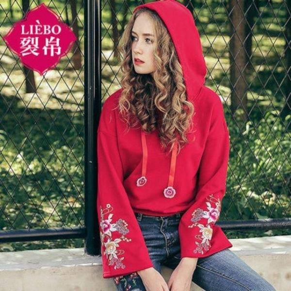 [해외]Dch 2018 봄 문양 소매 까마귀 꽃 문양 긴팔 스웨터 니트 여성