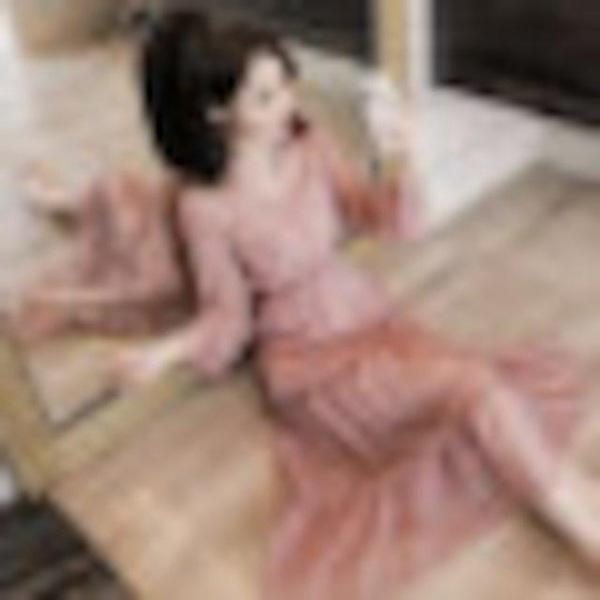 [해외]Dch 2018 시폰 쉬폰드레스 원피스 봄 작은 테이크 업 드레스 원피스 두 조각 세련된 드레스 원피스 스커트 치마 의 여성 버전