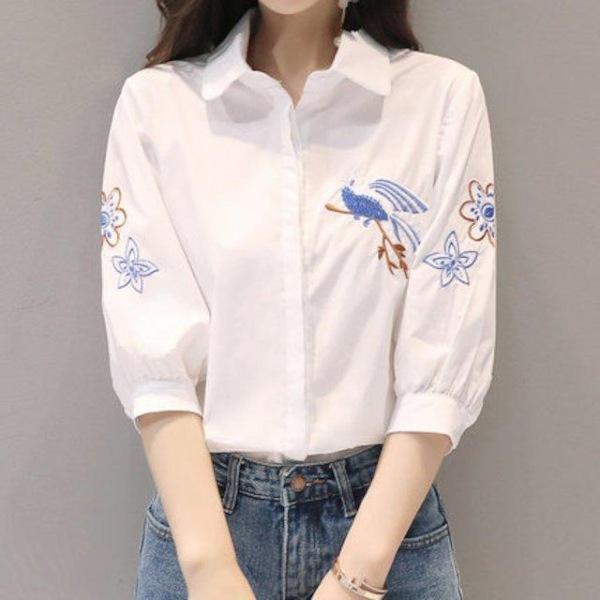 [해외]Dch 2018 여성 기본 심플한 셔츠 남방