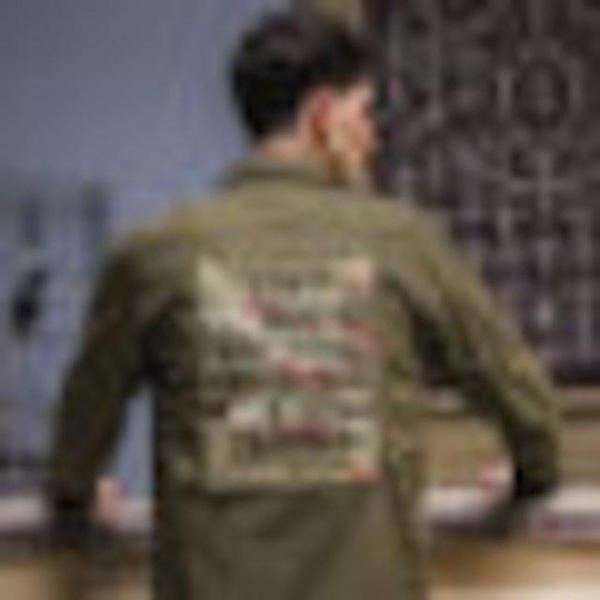 [해외]Dch 2018 남자의 봄 빛 빈티 티셔츠 지 군사 예술 테마 수 놓은 남자의 긴 소매 캐주얼 셔츠 남방