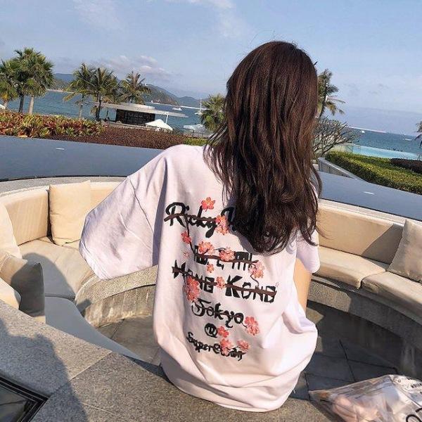 [해외]Dch 2018 여성 기본 꽃 프린팅 반팔티 티셔츠 티 셔츠