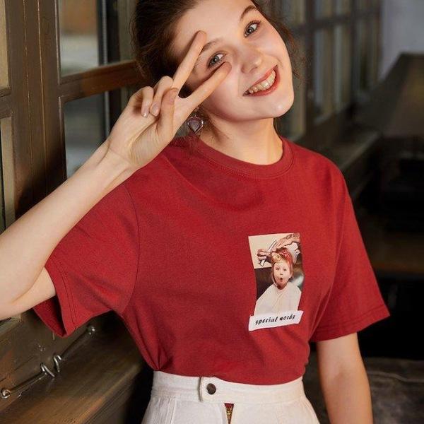 [해외]Dch 2018 여성 여름 프린팅 반팔 티 티셔츠