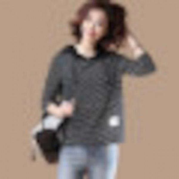 [해외]Dch 2018 스트 라이프 스웨터 니트 여성 머리 봄 복고풍 스타일 세련된 셔츠 남방 대형 후드 자켓 바람막이
